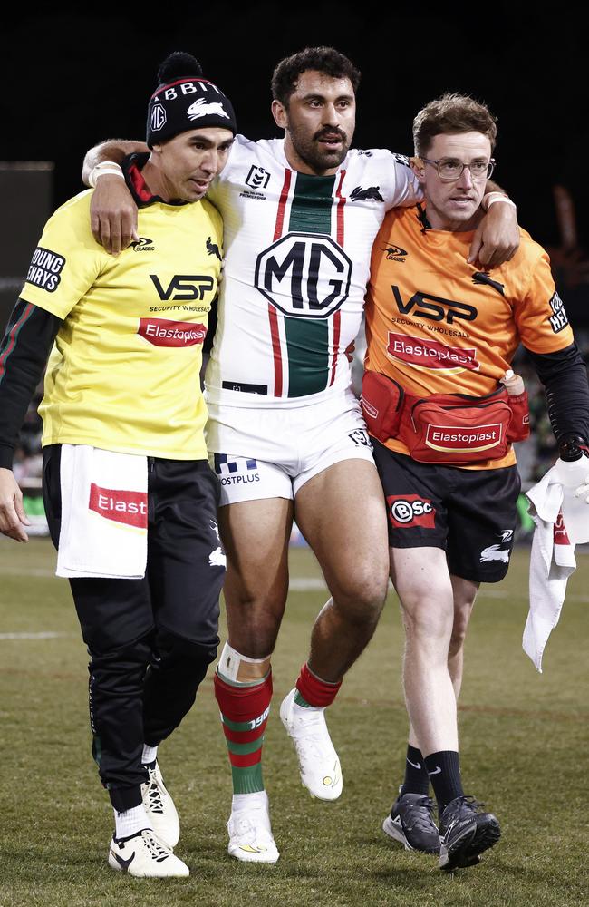 Alex Johnston leaves the field. Picture: Daniel Pockett/Getty Images