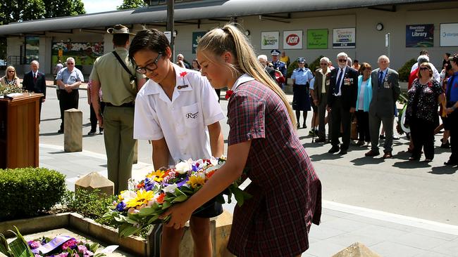 Schoolchildren mark Remembrance Day at Riverstone. Pictures: Carmela Roche