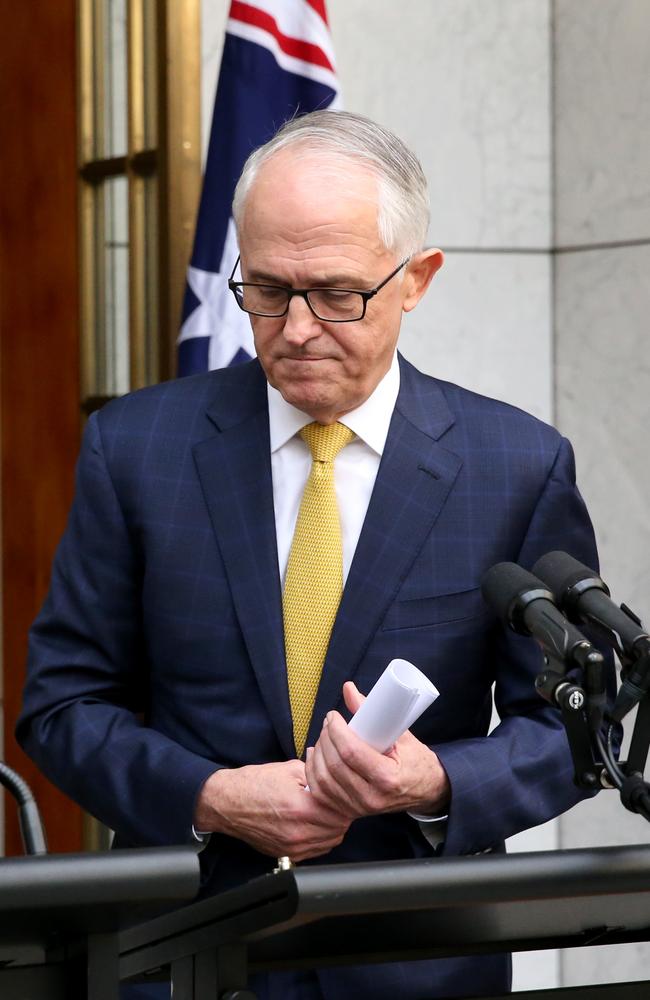 In another backdown on a signature policy, the Prime Minister confirmed he would not take his failed plan to reduce company tax from 30 to 25 per cent to the next election. Picture: Ray Strange