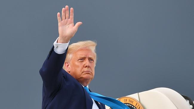 US President Donald Trump makes his way to board Air Force One on Thursday. Picture: AFP