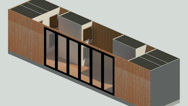 Early concept plans of the the pod-style accommodation planned for Fox Farm in Lenswood.