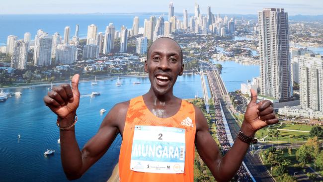 Gold Coast Marathon. Race winner Kenneth Mungara. Photo by Richard Gosling