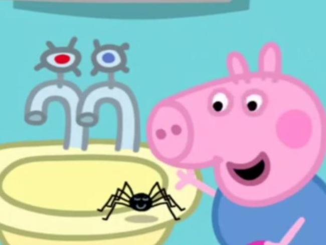 Peppa Pig copped it for encouraging play with potentially harmful spiders. Picture: Supplied