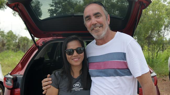 Troy and Dina Bishop at the Variety NT Ute Run in Hidden Valley. Picture: (A)manda Parkinson