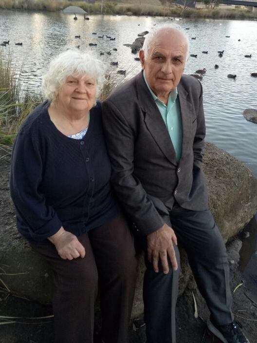 Haralambos Bakirtzidis, 79, who died of coronavirus, with wife Niki.