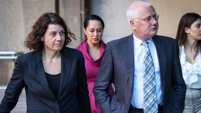 Barrister Sue Chrysanthou (left) and Bret Walker SC (right) arrive at the NSW Supreme Court on May 14. Picture: Getty Images