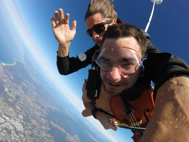 Topless Skydiver