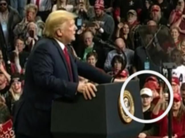 Kyle Rittenhouse at a Trump rally. Picture: C-Span