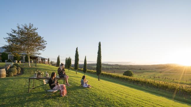 Enjoying food and drink with scenic views across Cupitt’s Winery, Ulladulla.