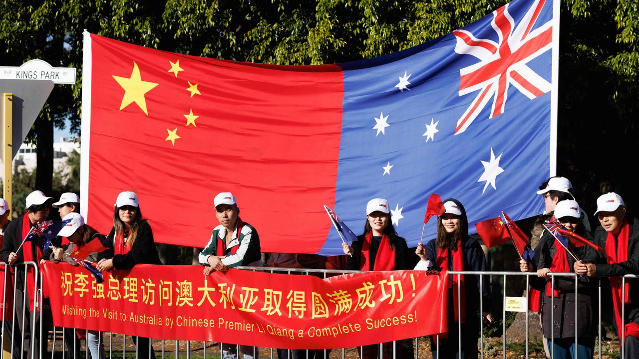 Chinese Australians await the arrival of Premier Li Qiang and Prime Minister Anthony Albanese at Kings Park in Perth. Picture: NewsWire Photos/ Richard Wainwright/ POOL