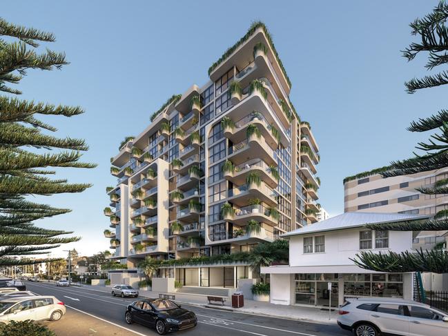 Artist impression of Esprit, a tower planned by S &amp; S projects in Coolangatta.