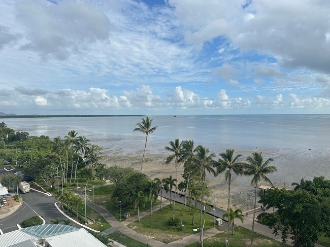 Overlooking the Cairns Esplanade during the floods. Picture: Tanya Frence