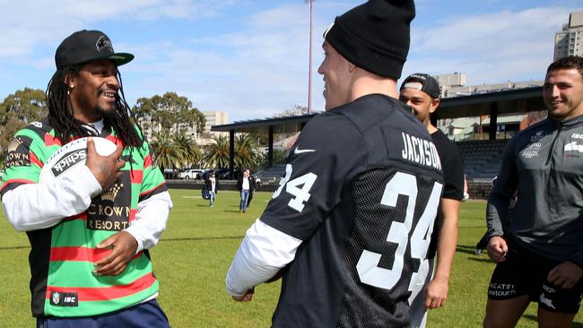 Pro Bowler Marshawn Lynch practices with Cal in Australia (Photos)