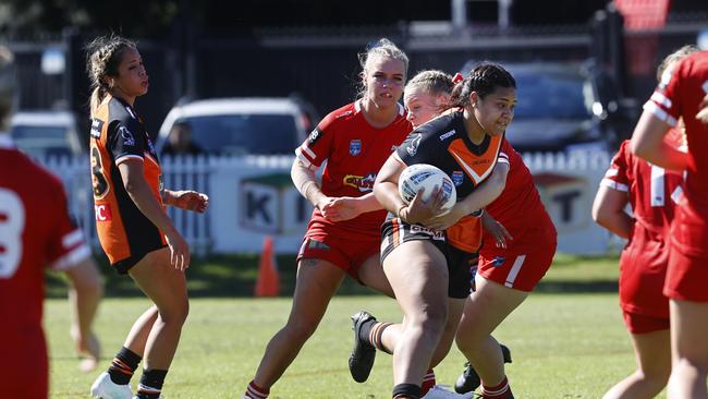 Some hard running led to Wests beating Illawarra in Tarsha Gale Cup do-or-die final.Picture: Richard Dobson