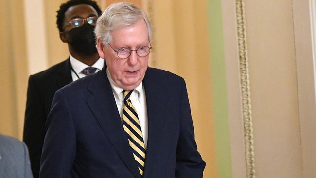 Mitch McConnell voted in favour of the procedural vote and called for the Senate to consider additional amendments. Picture: AFP