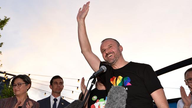 ACT Chief Minister Andrew Barr at a same-sex marriage rally last year. Picture: Getty Images