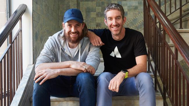 Atlassian co-founders Mike Cannon-Brookes, left, and Scott Farquhar.