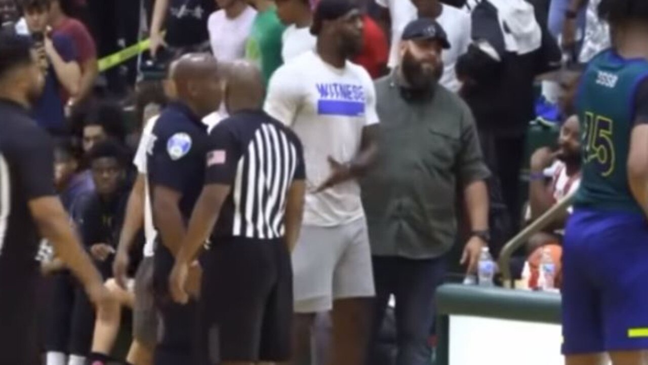 LeBron James confronted the announcer.