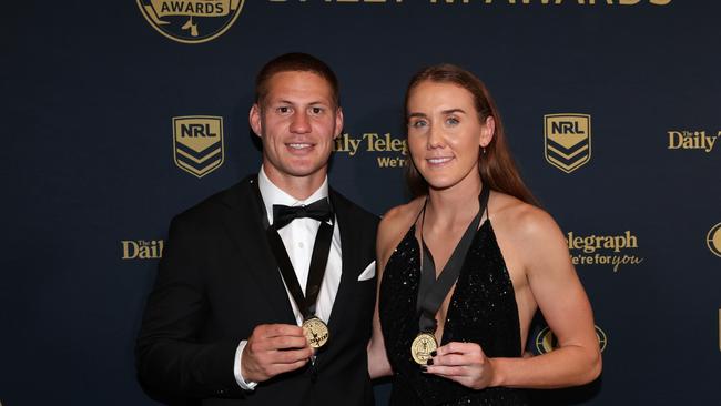 2023 winners Kalyn Ponga and Tamika Upton. (Photo by Mark Kolbe/Getty Images)