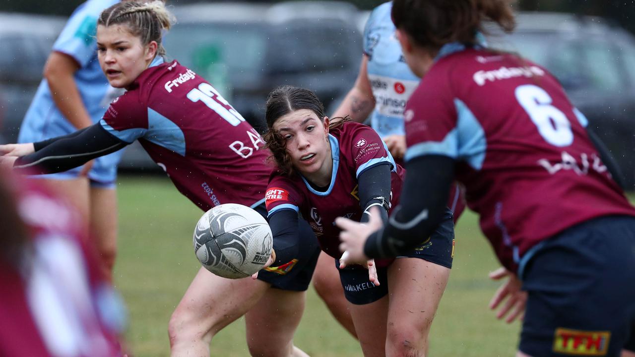 Action from the Women's Club rugby union match between Norths and University in Wavell Heights. Picture: Tertius Pickard