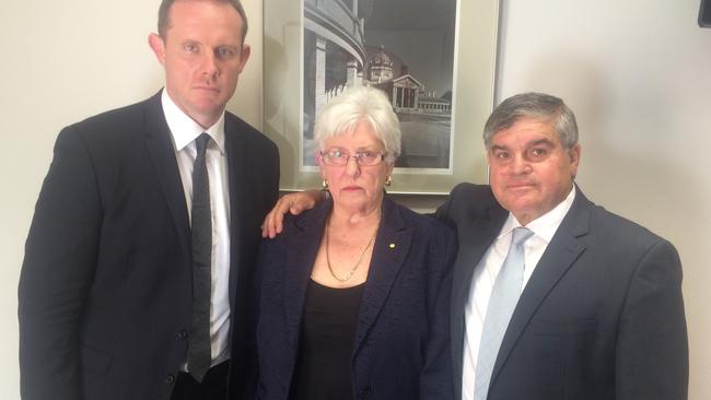 Darcy Byrne (Leichhardt), Lucille McKenna (Ashfield) and Sam Iskandar (Marrickville) on the day they were sacked as mayors.