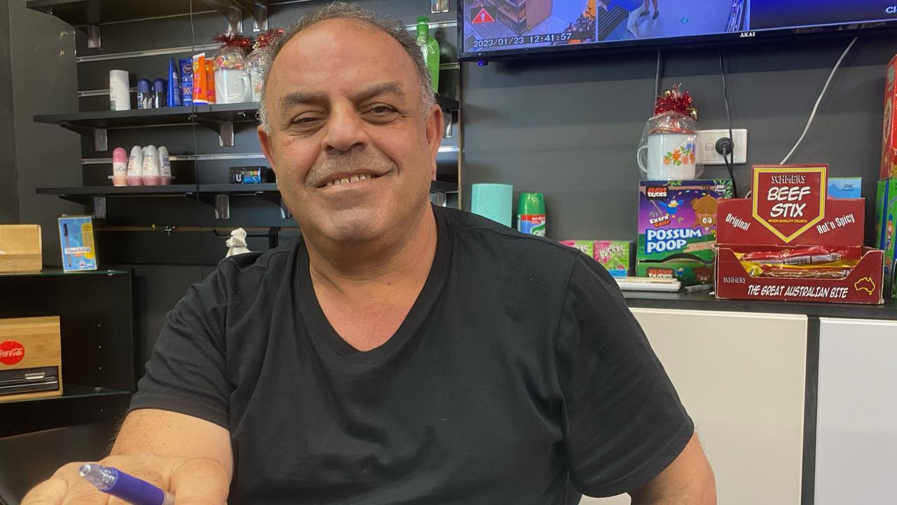 Alice Springs resident Tony Habib runs the Mini-Mart in Todd St and says he believes young offenders in the Central Australian town are hungry. Picture: Matt Cunningham