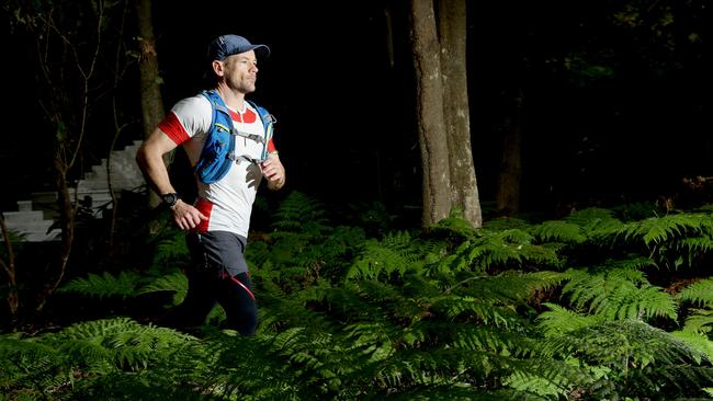 Dominic Cadden training in Mosman for the 336km Tor des Geants trail ultra-marathon in Italy. Picture: Annika Enderborg