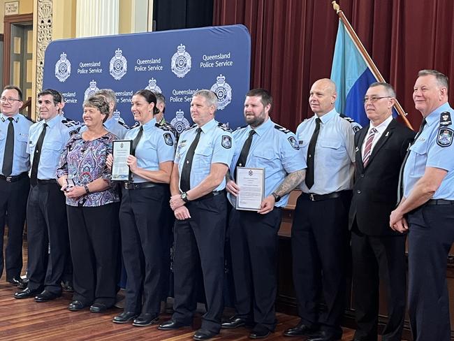 The group of officers at the medal ceremony.