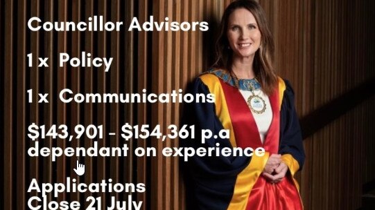 Cairns mayor Amy Eden is using her LinkedIn account to advertise jobs, including two new roles recently created to help craft policies and communications content.