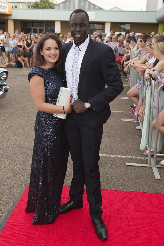 Danita Hamlet and Mal Ayuel look stylish on the red carpet. Picture: Kevin Farmer