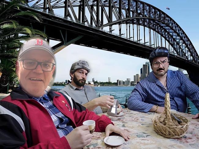 Former prime minister Scott Morrison has posted memes of himself on Facebook in the wake of his portfolio power grab saga. Picture: Facebook