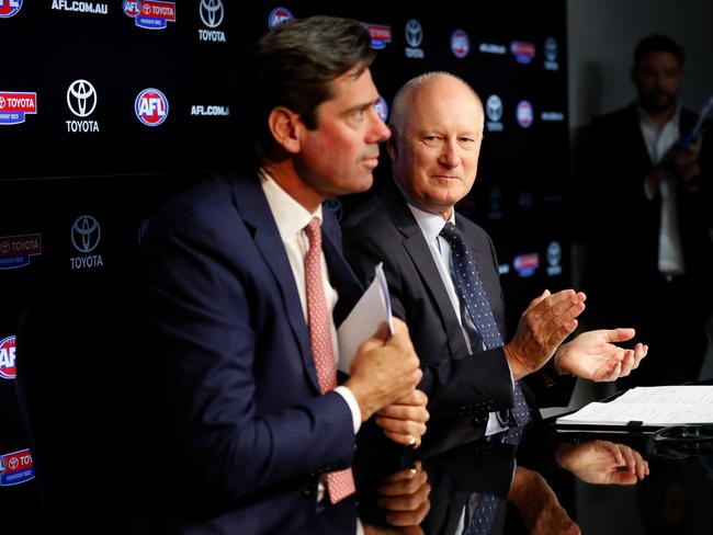 It’s been almost twelve months since Gillon McLachlan announced he was stepping down as AFL Chief Executive Officer. Picture: Michael Willson/AFL Photos via Getty Images