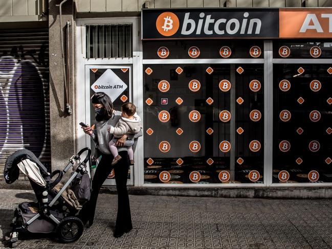 A bitcoin ATM in Barcelona. Picture: Angel Garcia/Bloomberg