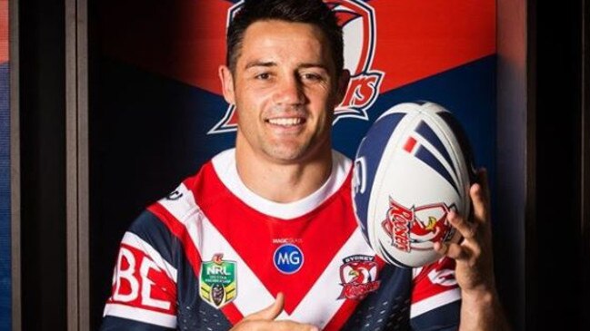 Cooper Cronk wears the Roosters jersey for the first time