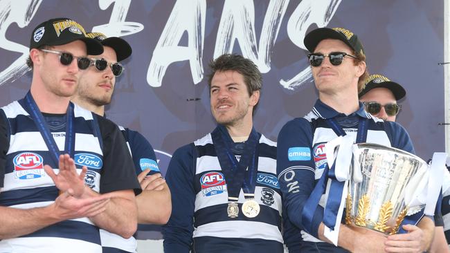 Gary Rohan and his teammates at St Mary's Oval. Picture: Mike Dugdale