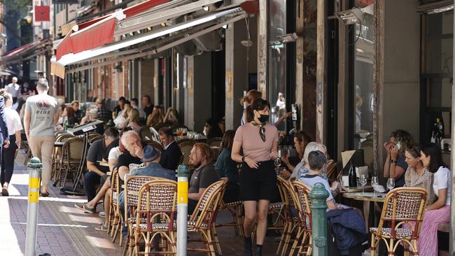 Business leaders have questioned why we can return to cafes and restaurants and not the office. Picture: Alex Coppel.