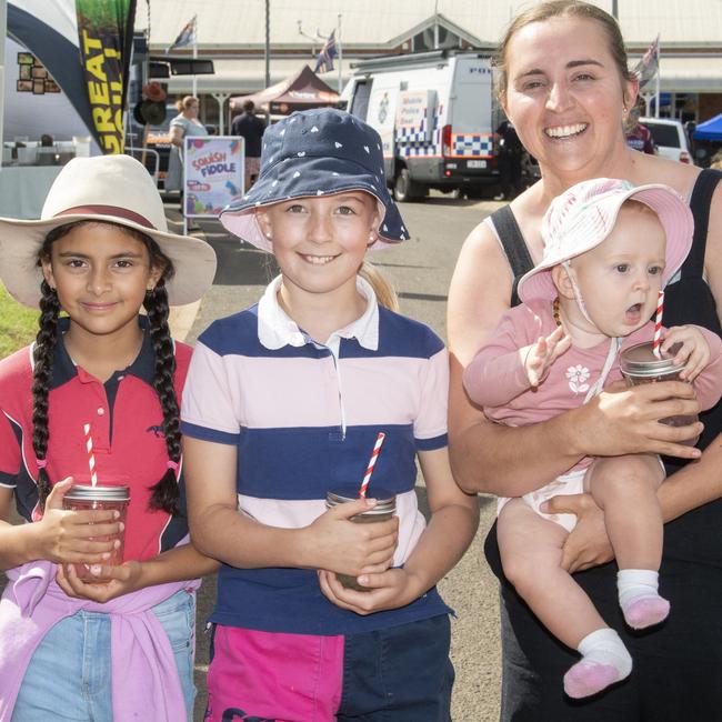 (from left) Abby Ram, Willa Schuh, Isla Grundy and Carly Palmblad. Toowoomba Royal Show. Friday, March 31, 2023. Picture: Nev Madsen.