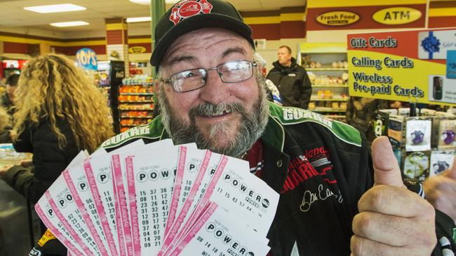This guy was so keen to win the US Powerball he bought himself $1000 worth of tickets. His chances of winning were still ridiculously tiny. Picture: Ryan Remiorz/The Canadian Press via AP