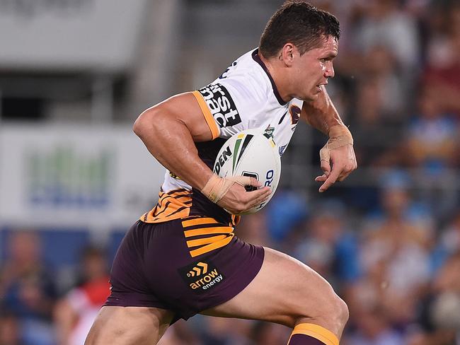 James Roberts makes a break against his former side, the Titans.