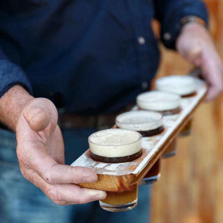 A tasting paddle at Scenic Rim Brewery.