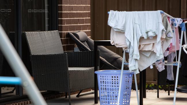 The baby was found in a wicker chair on the patio of the Blacktown home. Picture: Julian Andrews.