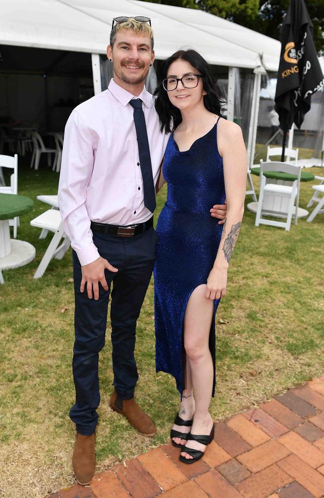 Dylan Collins and Jamie Curtis at Weetwood race day, Clifford Park. Picture: Patrick Woods.