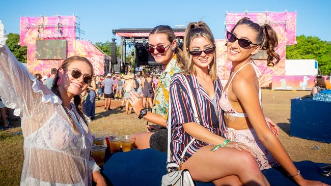 Courtney Stewart, Chloe McCrabb, Georgia Champion and Julia Smith at BASSINTHEGRASS 2021. Picture: Che Chorley