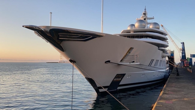 The outside of the Amadea yacht which was seized by authorities. Picture: Supplied