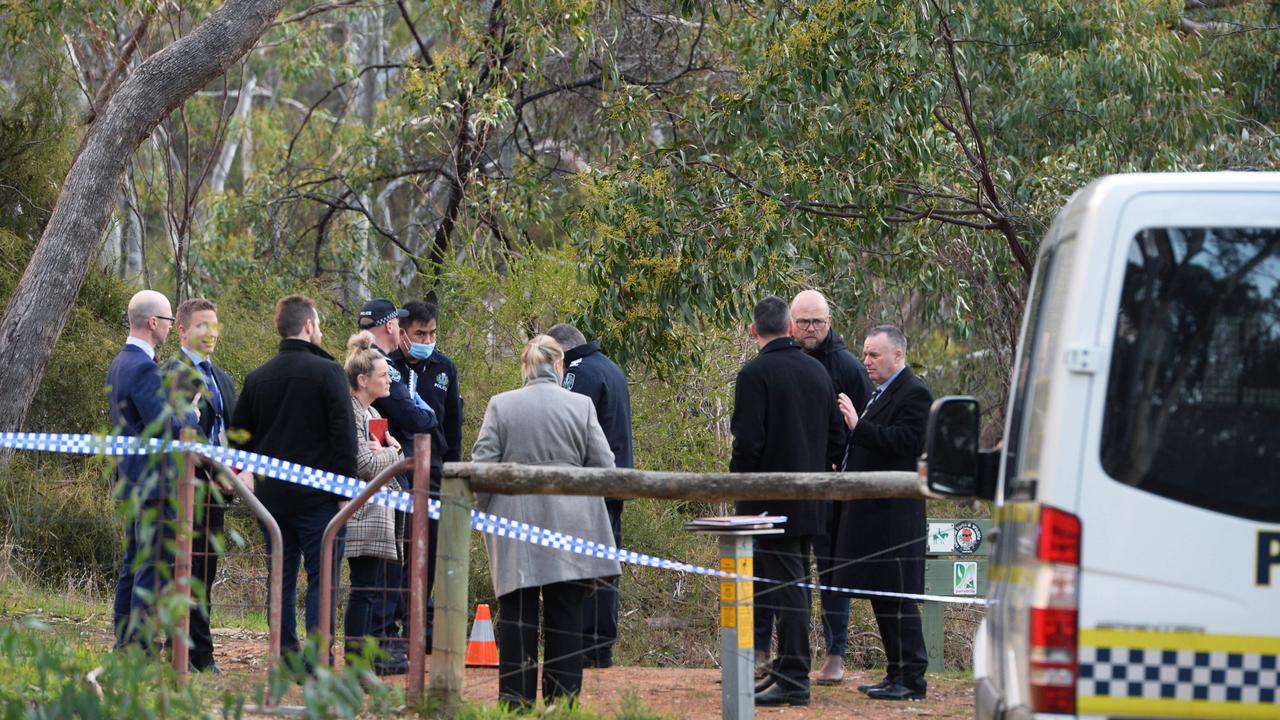 Police at Hale Conservation Park near Williamstown. Picture: Brenton Edwards