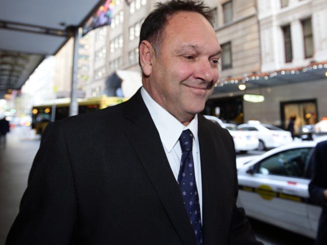 Ms Gillard’s former boyfriend Bruce Wilson arrives at the Royal Commission into Trade Unions.