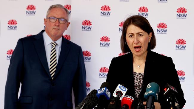 Premier Gladys Berejiklian speaks during a COVID-19 update in St Leonards today. Picture: NCA NewsWire / Dylan Coker