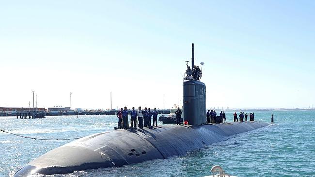 Los Angeles-class submarine USS Annapolis (SSN 760) arriving alongside Diamantina Pier at Fleet Base West, HMAS Stirling, WA.The nuclear-powered, conventionally-armed submarine USS Annapolis (SSN 760) is at HMAS Stirling for the second visit by a fast-attack submarine to Australia since the announcement of the AUKUS ( Australia, United Kingdom, United States) Optimal Pathway in March 20232024-03-10 Picture - ADF