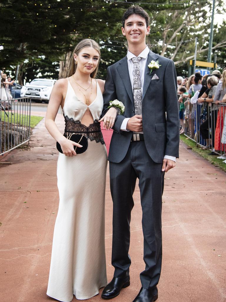 Tyler Madden and partner Bridget McSweeny at St Mary's College formal at Picnic Point, Friday, March 24, 2023. Picture: Kevin Farmer