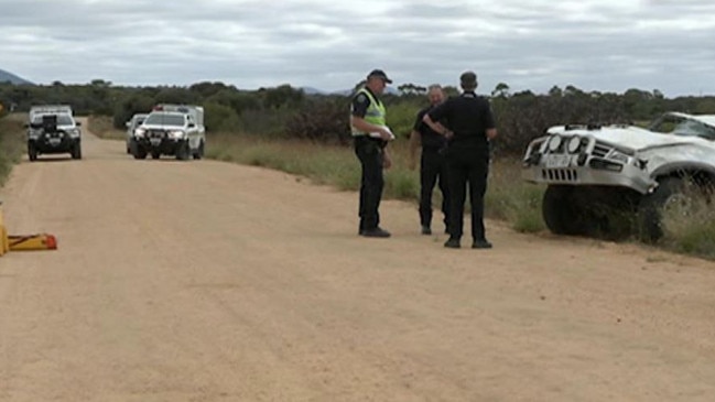 Police at the scene of last night’s fatality. Picture 7 NEWS